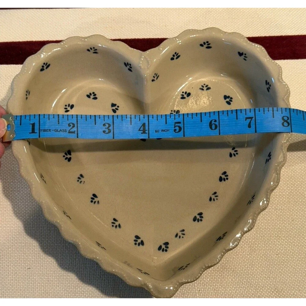 Polish Pottery Heart-shaped Fluted Baker/Serving Dish